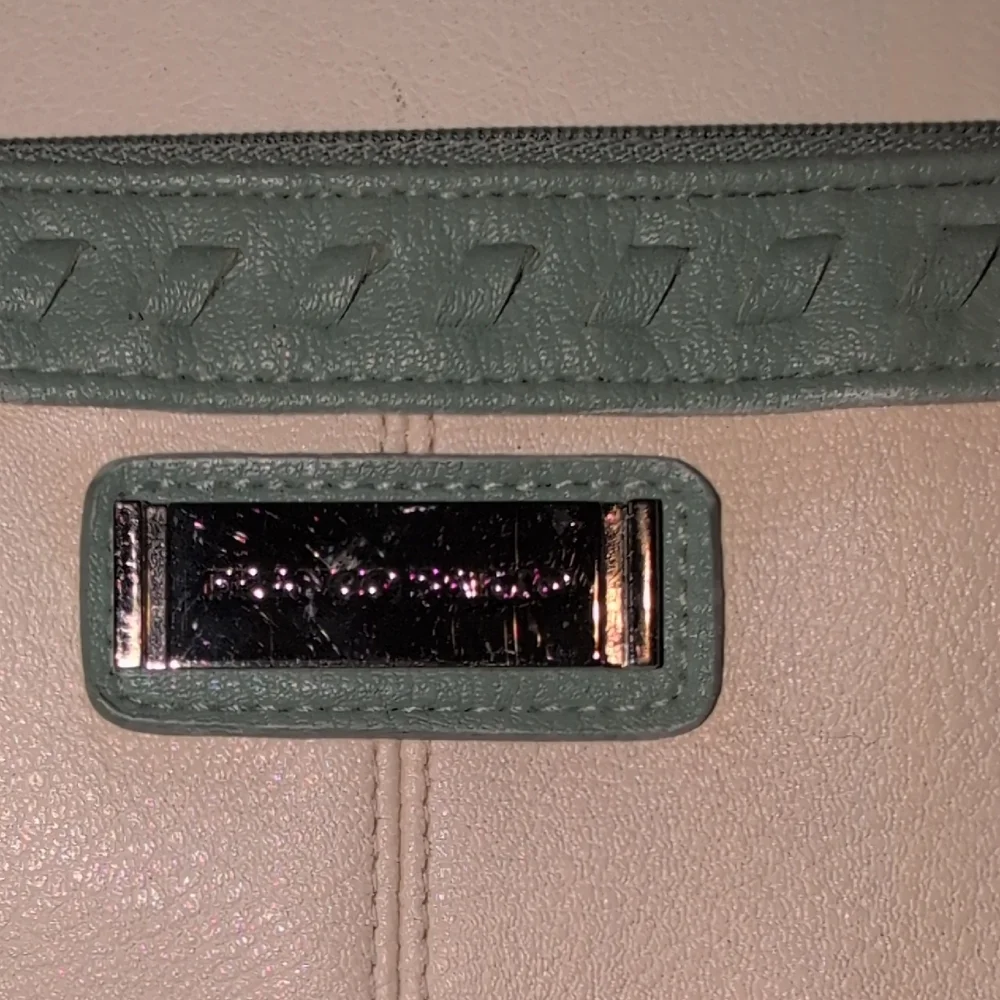 Franco Sarto Cream and Teal Wristlet